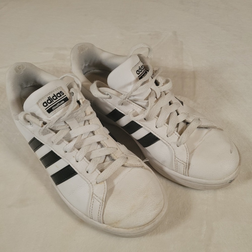 Adidas Cloud Foam Advantage Women White/Black Shoes Sz 6.5 HWI 28Y001‎
